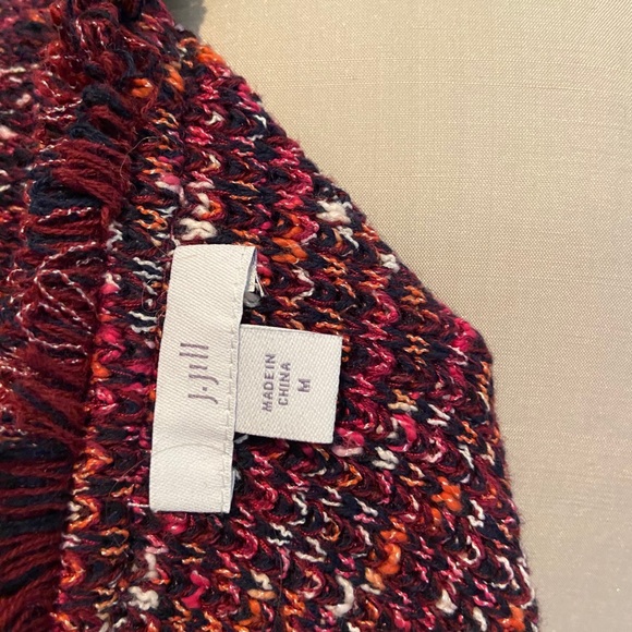 J Jill Burgundy Tweed Knit Sweater Jacket - Picture 5 of 5